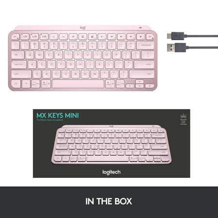 Logitech - MX Keys Mini TKL Wireless Bluetooth Scissor Keyboard with Backlit Keys - Rose