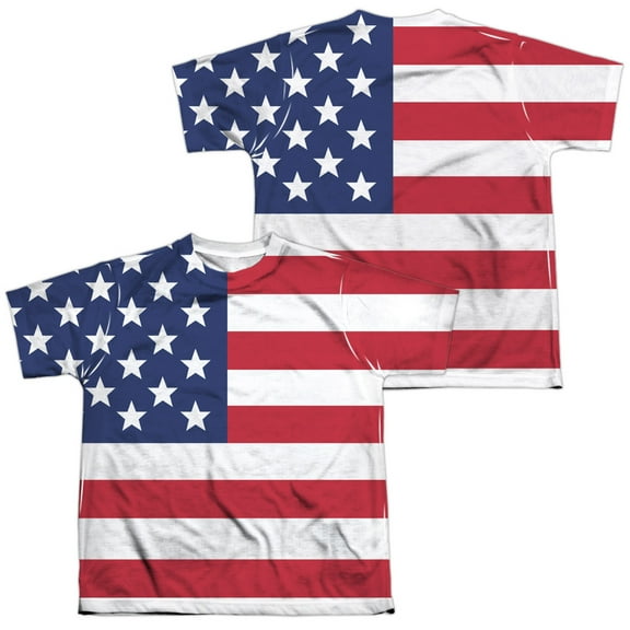 American Flag (Front - Back Print) - Youth Short Sleeve Shirt - X-Large
