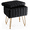 Black, variant on CONCETTA Storage Ottoman Bench, Faux Fur Vanity Footstool with Hidden Storage, Padded Seat & Adjustable Feet for Bedroom, Makeup Room, Entryway,Mint Green
