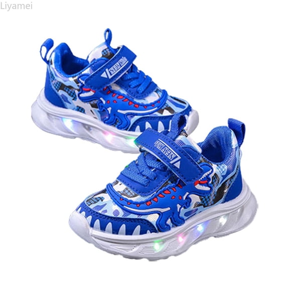 Liyamei Girls Sneakers For Toddlers Light Up Walking Shoes Non Slip Comfortable Breathable Casual Outdoor Play Shoes For Age 1 6 Size 21