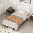 thumbnail image 3 of Zanmintaobo Upholstered Platform Bed Frame with Tufted Wingback, Twin Size, Cream, 3 of 3