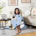 thumbnail image 4 of Wearable Blanket,Pug and Footprints Hooded Wearable Flannel Blanket for Adults & Teens,Winter Poncho Shawl Wrap Cape Cozy Anti-Pill,50"x60", 4 of 5