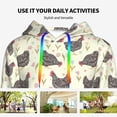thumbnail image 4 of Haiem Chickens And Flowers for Women's Fashion Hoodies & Sweatshirts with Kangaroo Pocket,Hooded Sweatshirt with Eye-catching Drawstrings-Small, 4 of 7