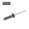 thumbnail image 3 of Unique Bargains 4mm x 16mm en Aluminium Tête Ronde Plate Rivets Aveugles, Noir 100 Pack, 3 of 5