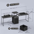 thumbnail image 3 of HOMCOM Computer Desk for 2 Person, Gaming Desk with Power Outlets, Black, 3 of 10