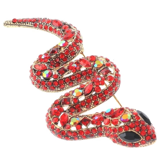 Large Crystal Snake Brooch
