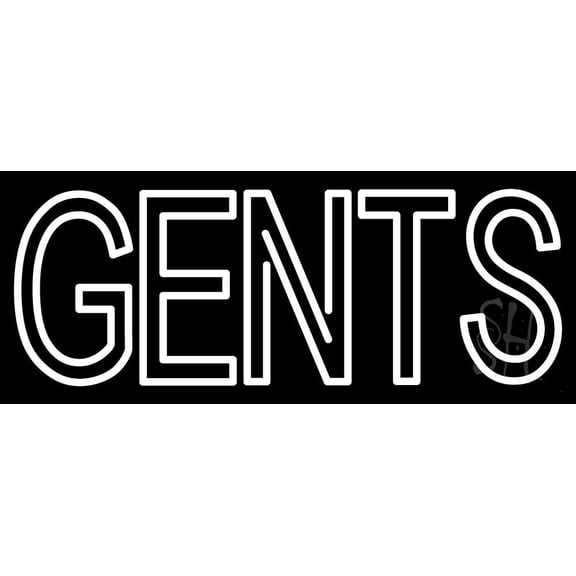 Gents 2 LED Neon Sign 10 x 24 - inches, Clear Edge Cut Acrylic Backing, with Dimmer - Bright and Premium built indoor LED Neon Sign for Bar decor.