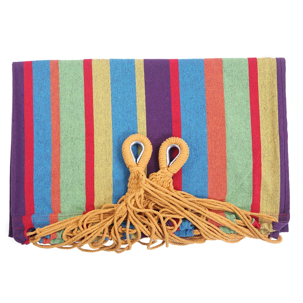 Portable Outdoor Polyester Hammock with Stand 250LBS Weight Capacity Colorful Hammock Set for Camping Beach Patio Backyard Indoor Use