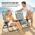 thumbnail image 4 of Outsunny Ensemble de 2 Chaises de Camping avec Dossier Réglable, Gris Pâle, 4 of 10