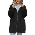 thumbnail image 1 of Abrigo de polar de peluche para mujer, chaqueta con capucha de invierno de gran tamaño con capucha, 1 of 6