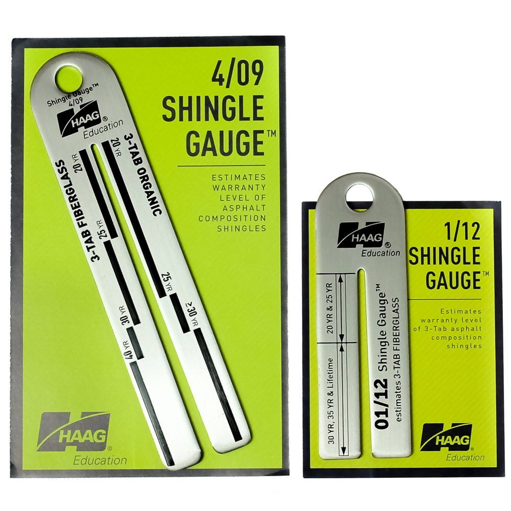 2 Pack Haag Engineering Shingle Gauge 4/09 & Haag Shingle Gauge 1/12