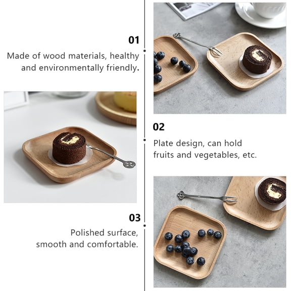1Pc Small Appetizer Plate Wooden Serving Tray Candy Dish Stylish Photo Prop