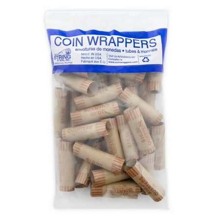 BAZIC Quarter Coin Wrappers Rolls Tube, Made in USA (36/Pack), 1-Pack