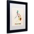 thumbnail image 2 of Trademark Fine Art "Philippines Watercolor Map" Canvas Art by Michael Tompsett, White Matte, Black Frame, 2 of 4