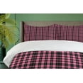 thumbnail image 4 of Ambesonne Abstract Duvet Cover Sets, Tartan Inspired Pattern, 2-King, Pink Charcoal Grey, 4 of 7