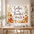 thumbnail image 5 of Gather with Thankful Hearts Among Pumpkins, Cozy Illustration for Seasonal Decor Fans, Harvest Art, Thanksgiving Hostess Gift, Tapestry Wall Hanging for Living Room and Den, 5 of 7
