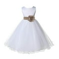 thumbnail image 2 of Ekidsbridal White Tulle Rattail Edge Flower Girl Dresses Mini Bridal Gown Formal Evening Junior Pageant Wedding Reception 829T 4, 2 of 3
