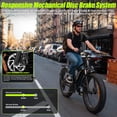 thumbnail image 6 of 750W 1500W Electric Bike for Adults, 48V 15.6Ah Removable Battery, 26x4" Fat Tire Ebike, 7 Speed Shimano, Rear Rack, UL2849, Black, 6 of 9