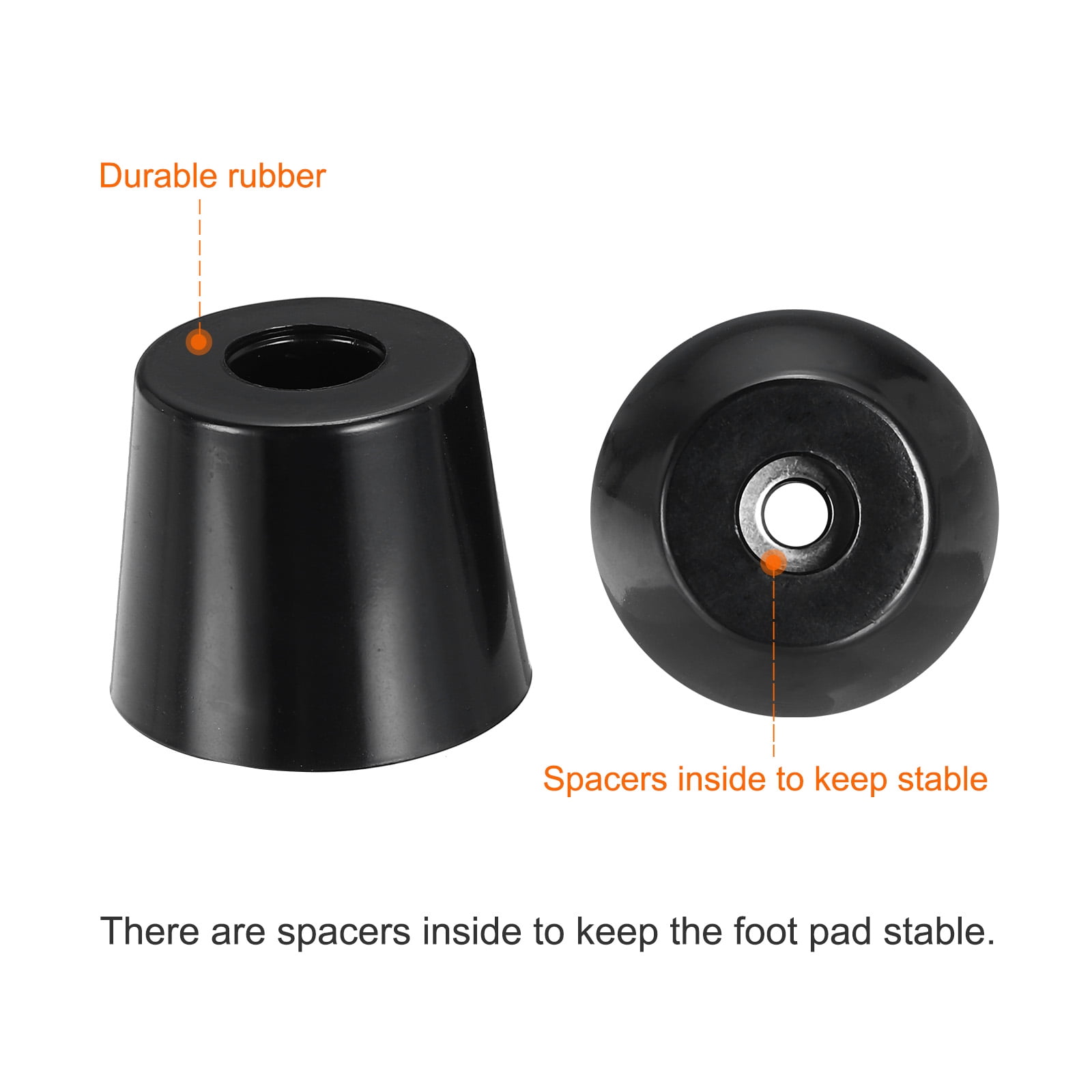 Unique Bargains Cutting Board Feet Round Rubber Bumpers Pads with Screws 0.26"x0.98" 4Pcs