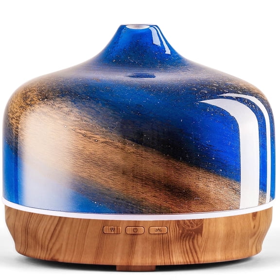 Porseme 500ml Glass Essential Oil Diffuser Aromatherapy Ultrasonic Cool Mist Humidifier 15-21 Running Hours Waterless Auto-Off Air Diffusers for Sleeping Yoga Office Working Spa and Rest (Galaxy)
