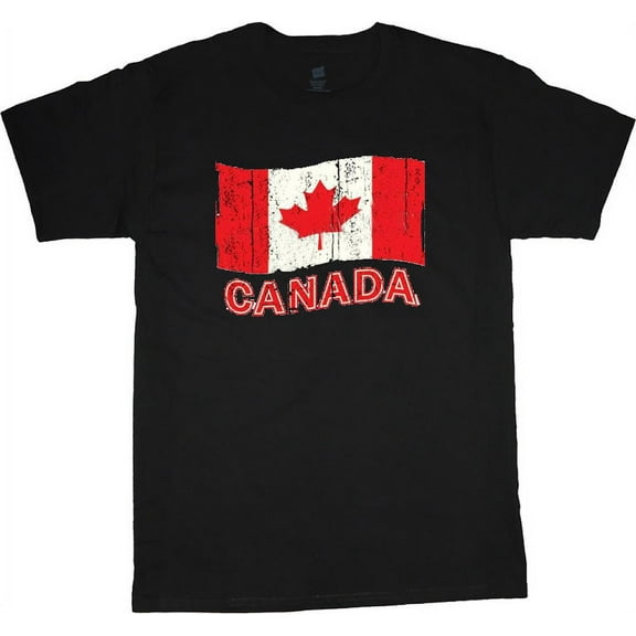 Canada flag T-shirt Men's Tee Black