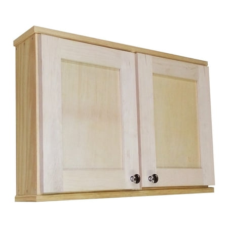 Wg Wood Products Shawnee Series Solid Maple 18 Inch 7 25 Inch Interior Depth Double Door Wall Cabinet Walmart Com