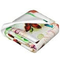 thumbnail image 4 of Bingfone Floral Vintage Print Flannel Fleece Blanket Throw Blanket For Bed,Sofa,Couch,Travel,Camping(60"X50"), 4 of 9
