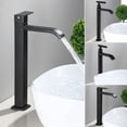 thumbnail image 5 of Laklulu grifo de lavabo, grifo de cascada para baño, grifo mezclador de lavabo ajustable con agua fría y caliente, 5 of 5