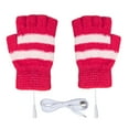 thumbnail image 2 of Idoravan Heated Gloves for Men Women Rechargeable ,USB Winter Men Women Fashion Cold Warm Heating Windproof Half Bare Finger Knit Gloves Hot Pink, 2 of 9