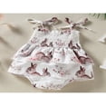 thumbnail image 2 of Newborn Baby Girls Summer Clothes Outfit Sleeveless Flower Print Ruffled One Piece Romper Jumpsuit, 2 of 6