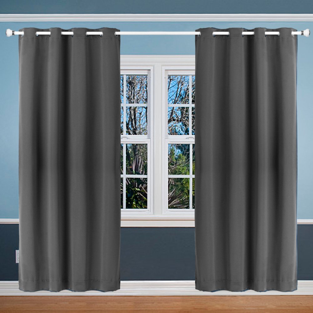 2pcs Solid Blackout Curtains For Bedroom Living Room Thermal