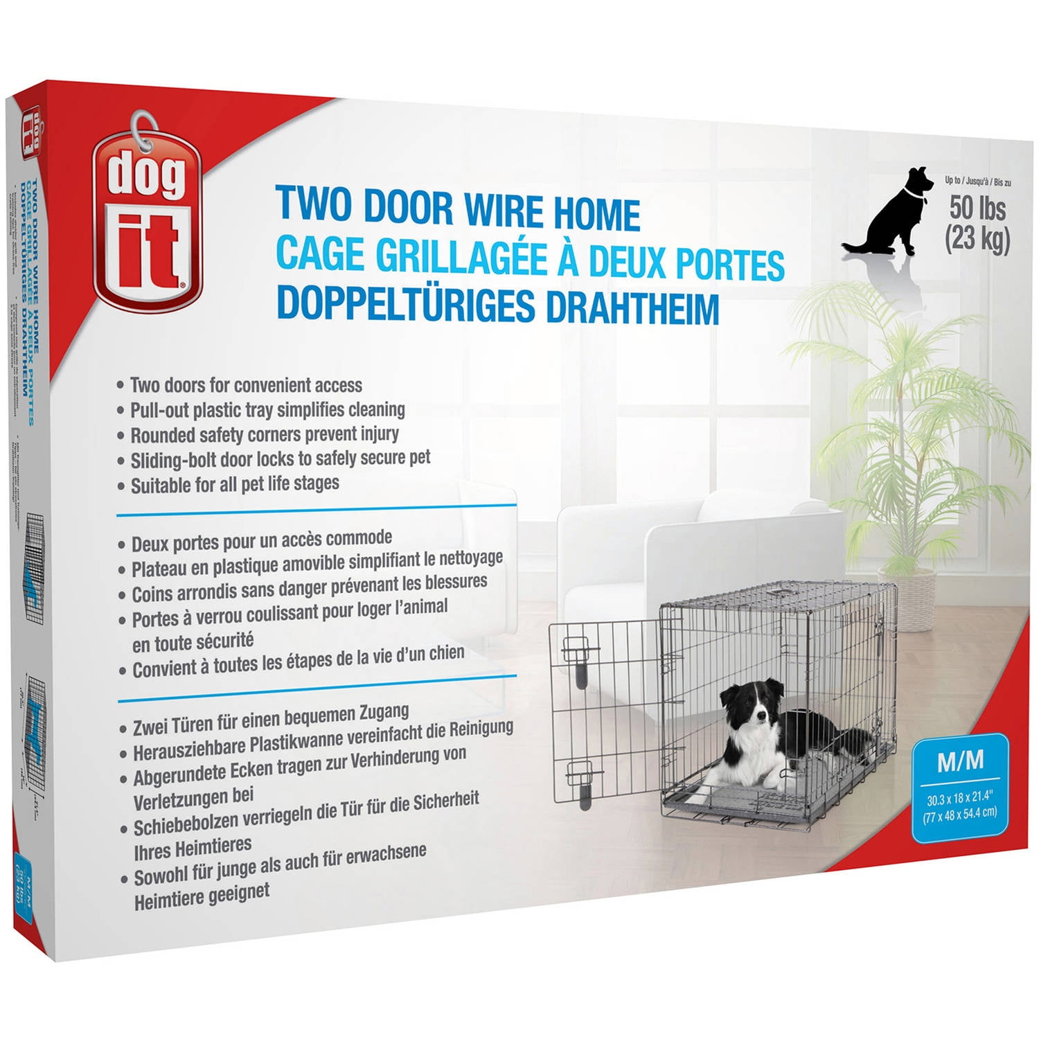 Dogit KD Dog Crate, 2 Doors, Medium