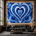 thumbnail image 6 of Tie Dye Heart on Textured Blue Background, Serene Boho for Bohemian Home Decor Lovers, Decorative Wall Art, Valentine's Day Gift, Tapestry Wall Hanging for Bedroom and Living Room, 6 of 7