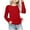 Red, variant on Girls Tshirts Long Sleeve Solid Crew Neck Ruched Knot Side Casual Loose Tees Girls Tops Hot Pink 7-8Years