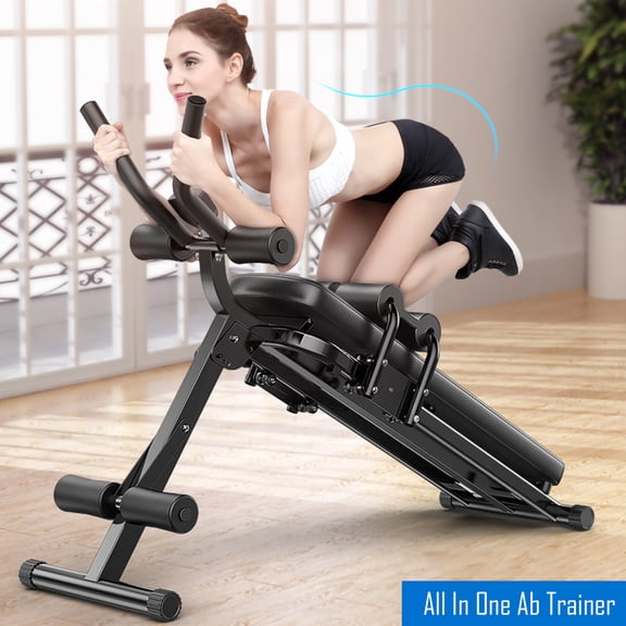 SHCKE Abdominal Workout Machine Multifunction Home Gym Equipment Core Exercise Equipmen Adjustable Ab Trainer All in One Weight Benches with LCD Display