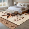 thumbnail image 4 of Farmhouse Texas Star Brown Area Rugs 5'x7', Washable Small Throw Rugs for Laundry Room Playroom, Berry Vintage Wooden Indoor Outdoor Rug Non-Slip Low Pile Carpet Runner Reversible Floor Mats, 4 of 8