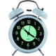 thumbnail image 1 of Reloj despertador de 4 pulgadas, cuarzo, analógico, vintage, doble campana, con alarma fuerte y luz nocturna, caja de metal (azul), 1 of 5