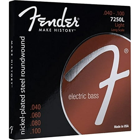 7250 Nickel-Plated Steel Roundwound Bass Strings, Fender super bass 7250's are an excellent all-purposebass string. By Fender Ship from (Best Roundwound Bass Strings)