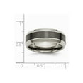 thumbnail image 6 of Grey Titanium Ring Band Wedding Black Comfort Base with Polished Ceramic center Beveled 8mm, 6 of 6