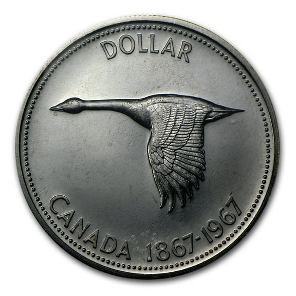 1967 Canada Silver Dollar Flying Goose AU