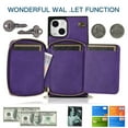 thumbnail image 4 of TECH CIRCLE For iPhone 11 Pro Wallet Case,Card Holder Phone Case for Women, Zipper PU Leather Purse Kickstand Folio Flip Case with Crossbody Strap for Apple iPhone 11 Pro 5.8" 2019,Purple, 4 of 8