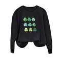 thumbnail image 2 of Jsaierl Chandails en Molleton pour Femmes Jour de la Saint-Patrick Imprimé Trèfle Chanceux Pulls Décontractés Manches Longues Col Rond Hauts Tendance Chandail en Molleton de Vacances, 2 of 3