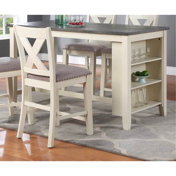 Counter Height Storage Table For Dining, Modern Style With Leg Support Dining Table, Height, Finish Side
