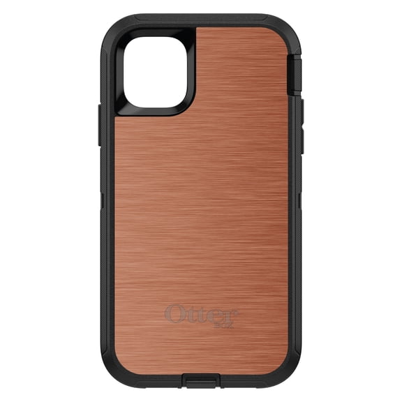 DistinctInk OtterBox Defender Custom Case for Apple iPhone 15 (6.1" Screen) - Printed Image of Stainless Steel - Raised Bezel Screen Guard