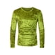 thumbnail image 5 of Camisas de terciopelo INSPIRE CHIC para hombres, camiseta clásica vintage de cuello redondo de manga larga, XL verde, 5 of 5