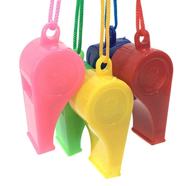 Silbato de Plástico Colorido para Árbitro de Porristas con Cordón (Color Aleatorio)