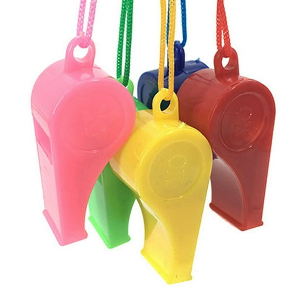 Silbato de Plástico Colorido para Árbitro de Porristas con Cordón (Color Aleatorio)