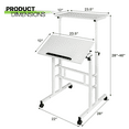 thumbnail image 3 of Magshion Lifting Computer Desk W/ Monitor Shelf, Adjustable Height Laptop Desk with Tilting Table for Standing or Sitting, White, 3 of 12