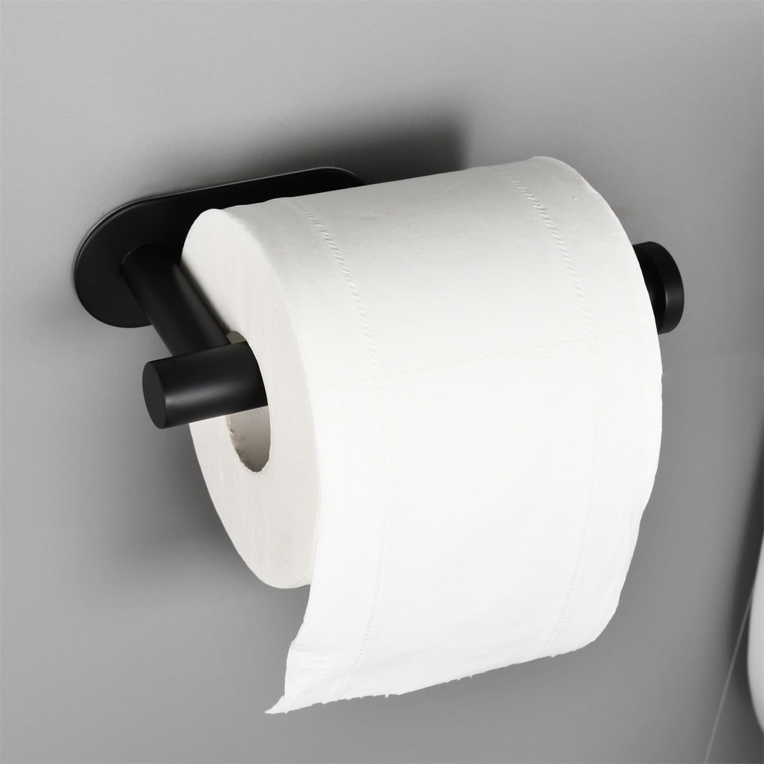 Lowestbest Toilet Paper Holder, Matte Black Toilet Roll Holder, Wall Mount Toilet Paper Dispenser for Bathroom, Blcak