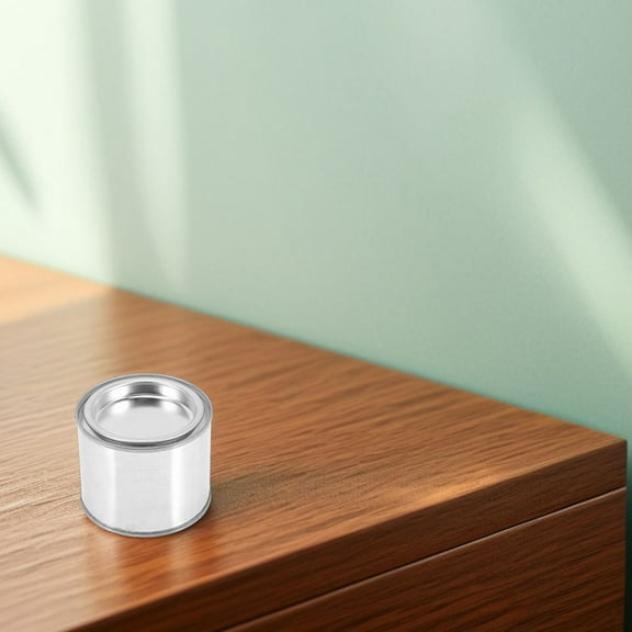 FRCOLOR 6pcs Silver Iron Metal Paint Cans with Lids for Industrial Use and Laboratory Sampling Small Round